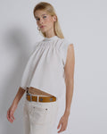 BLUSA SIN MANGAS FRUNCIDO DELANTERO