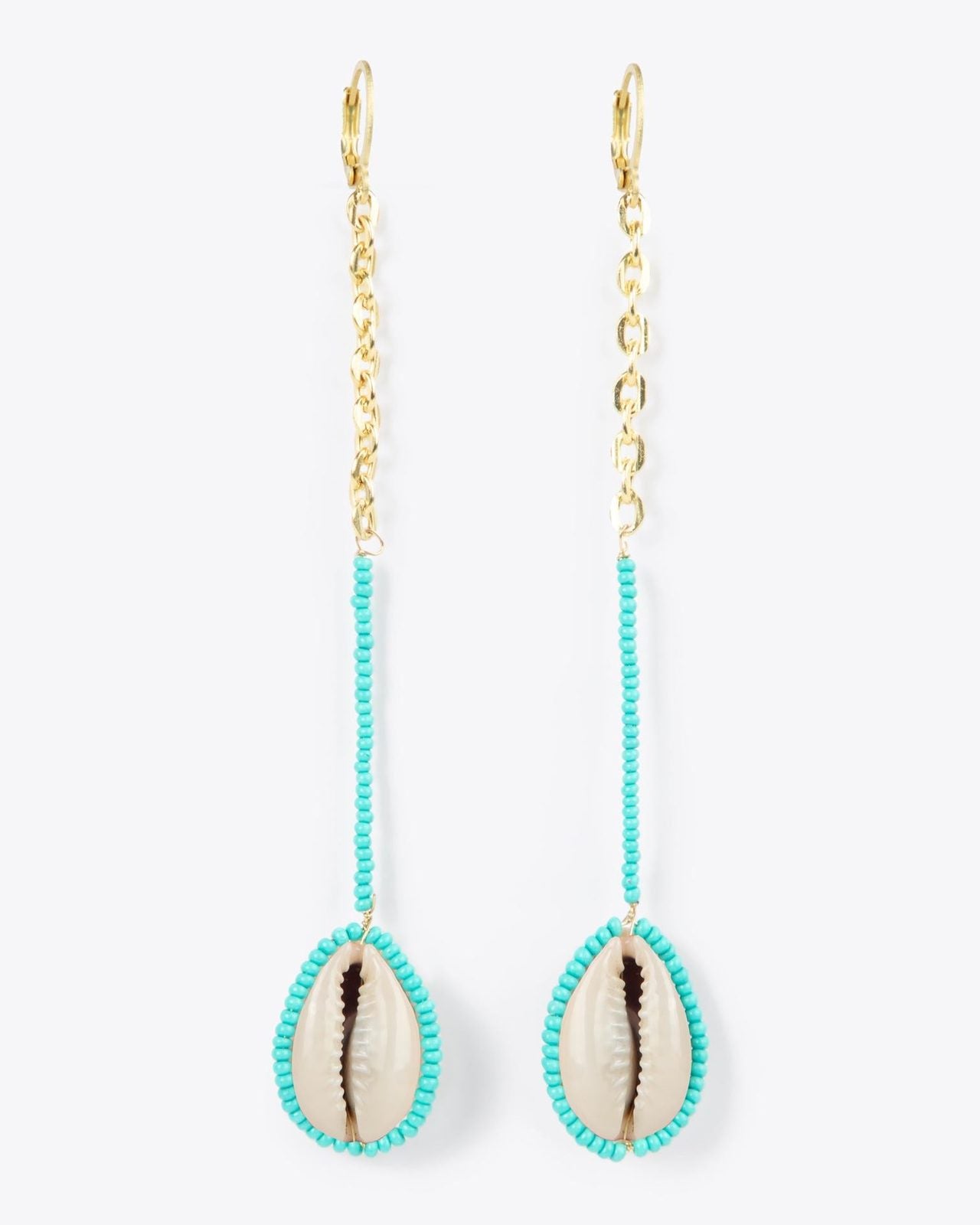 Pendientes Concha Verde Agua