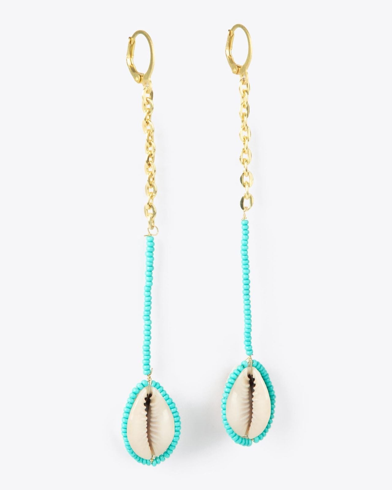 Pendientes Concha Verde Agua
