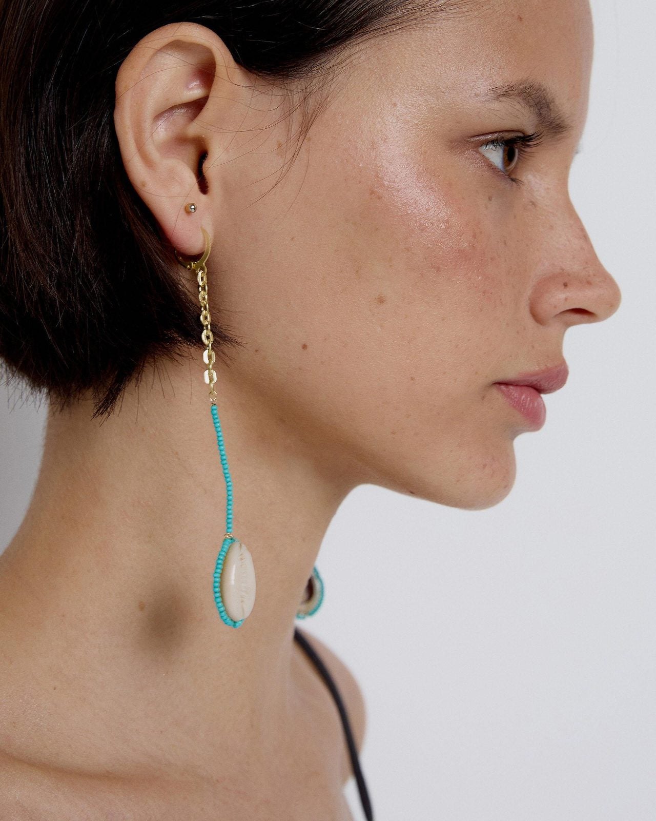 Pendientes Concha Verde Agua