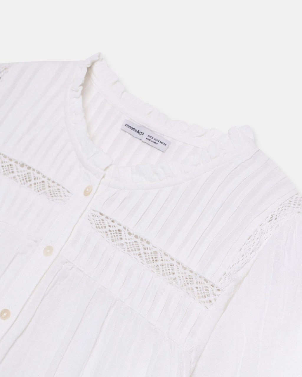 Blusa Manga Corta Puntillas Blanca