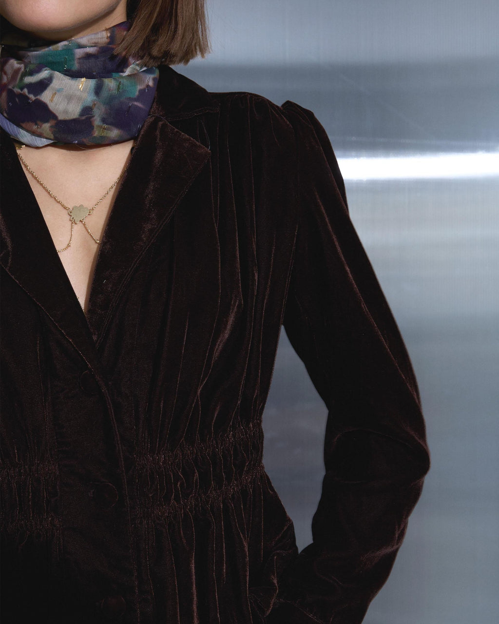 CHAQUETA TERCIOPELO FRUNCES
