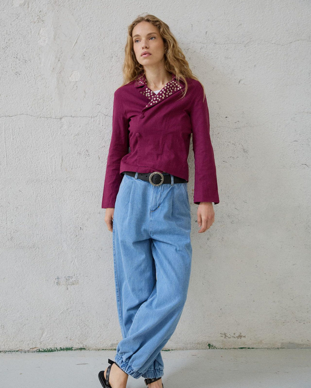 Blazer Lentejuelas Rosa Oscuro