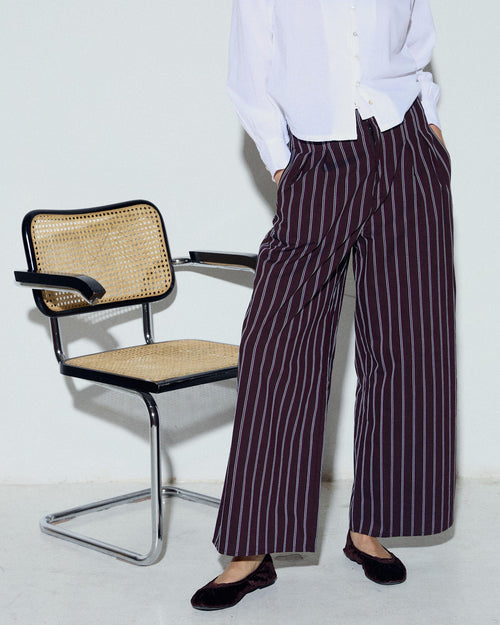 PANTALÓN RAYAS WIDE LEG PINZAS