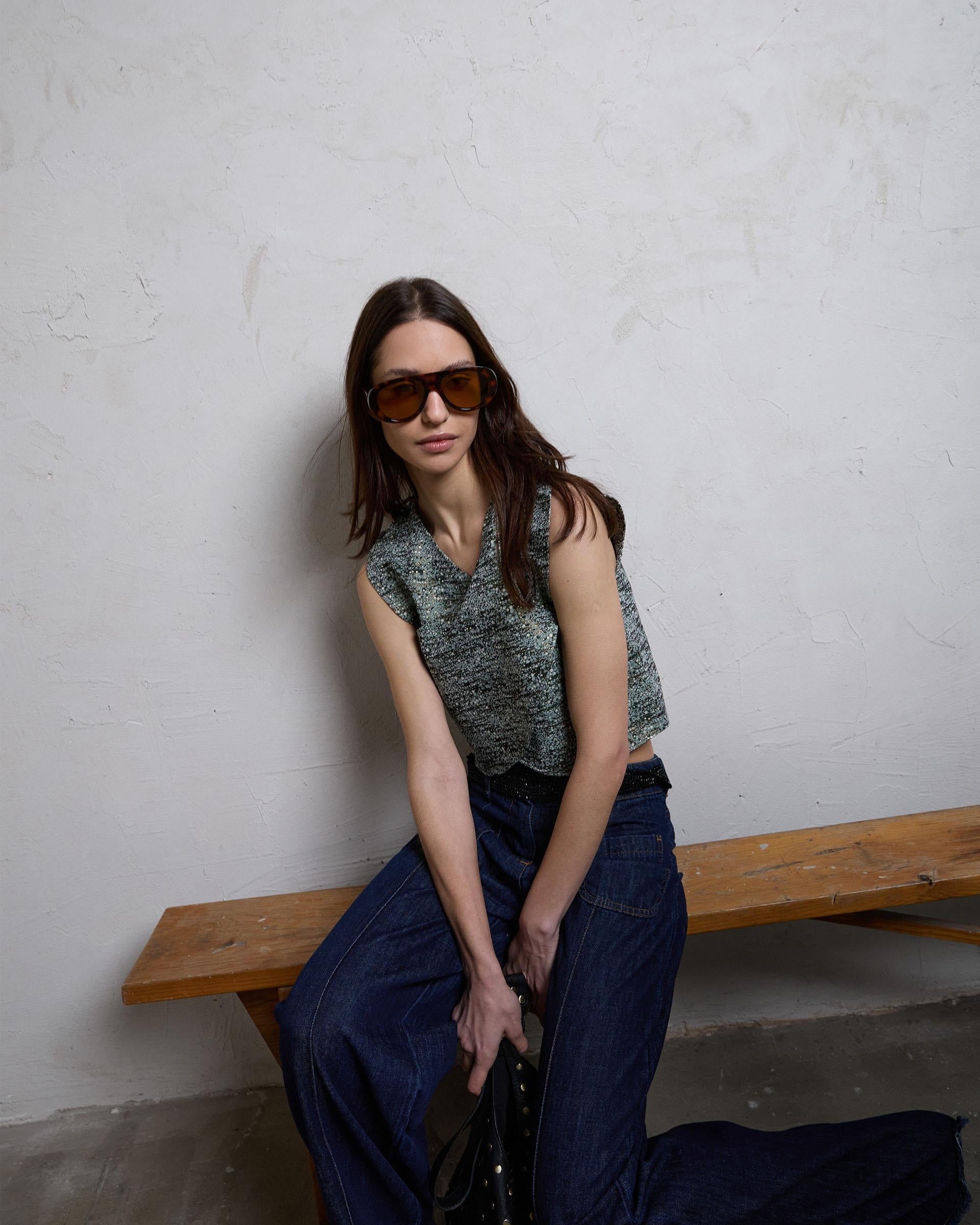 TOP CRUZADO JACQUARD