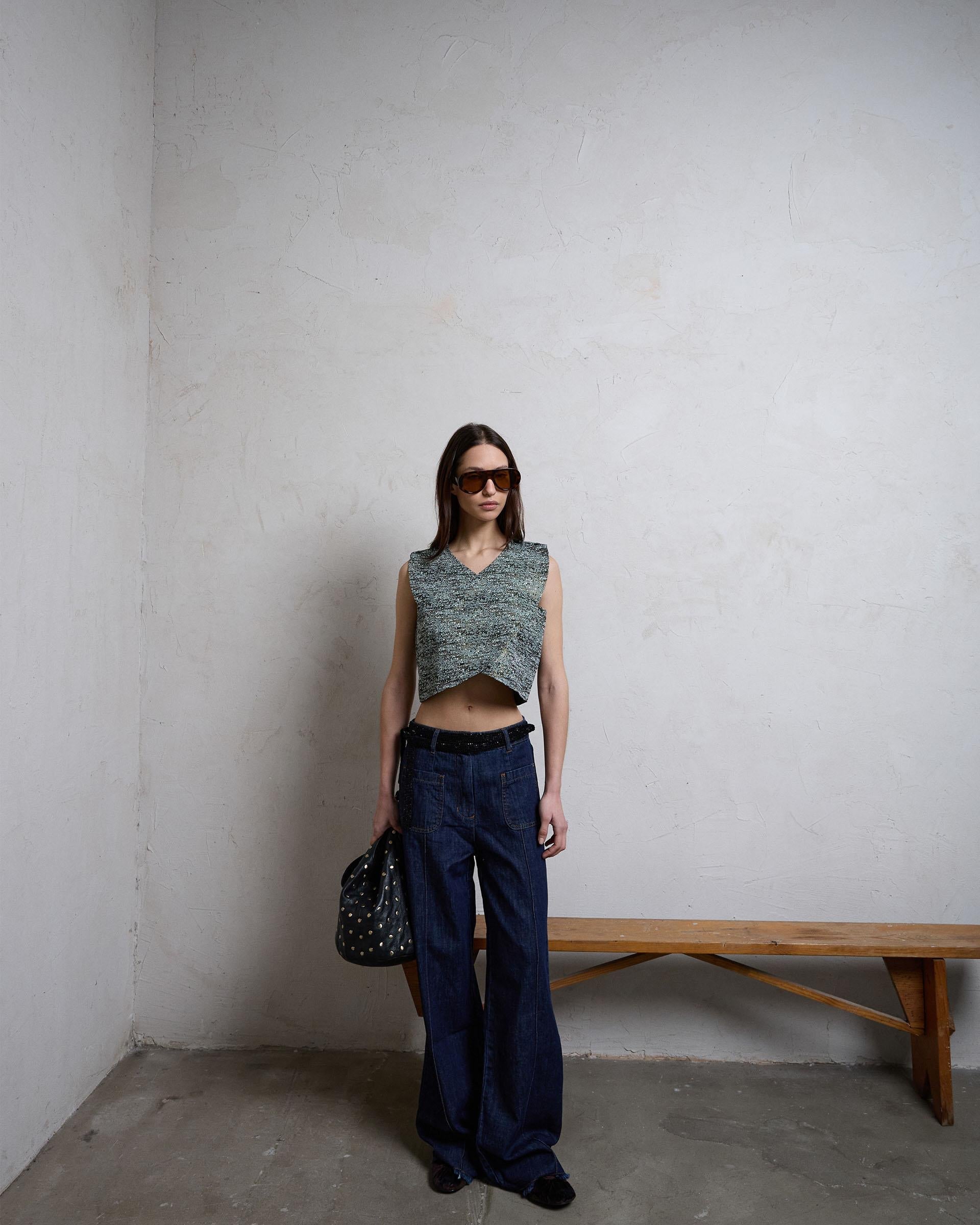 TOP CRUZADO JACQUARD