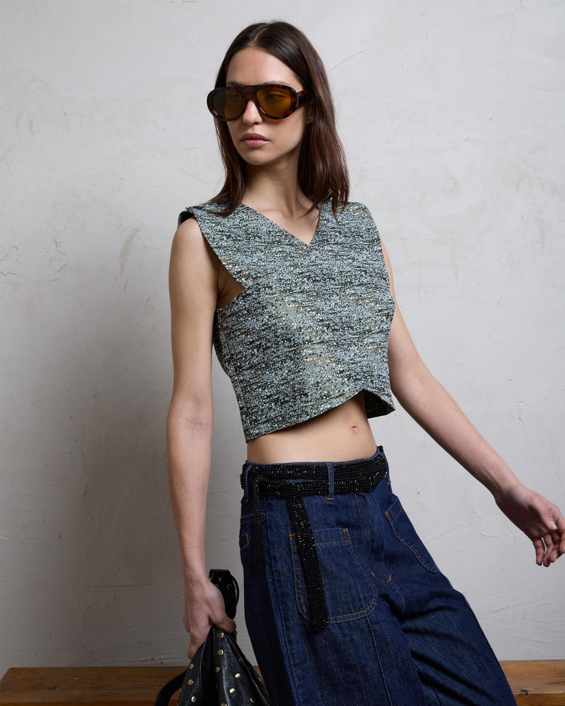 TOP CRUZADO JACQUARD