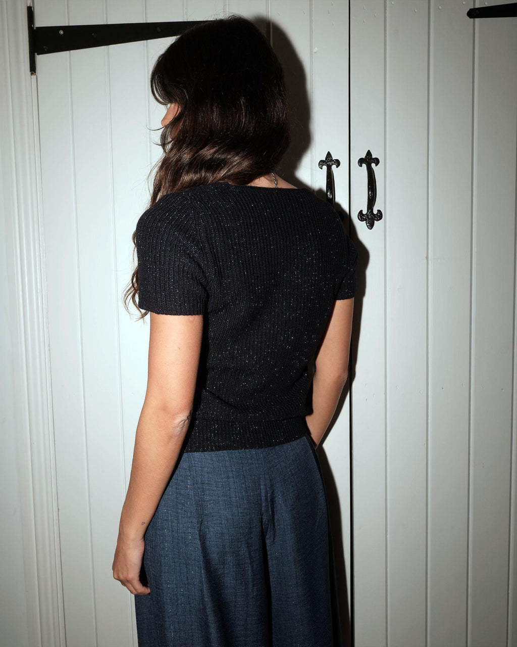 TOP PUNTO ESCOTE CUADRADO LUREX