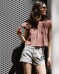 BLUSA MANGA CORTA PUNTILLAS DELANTERO