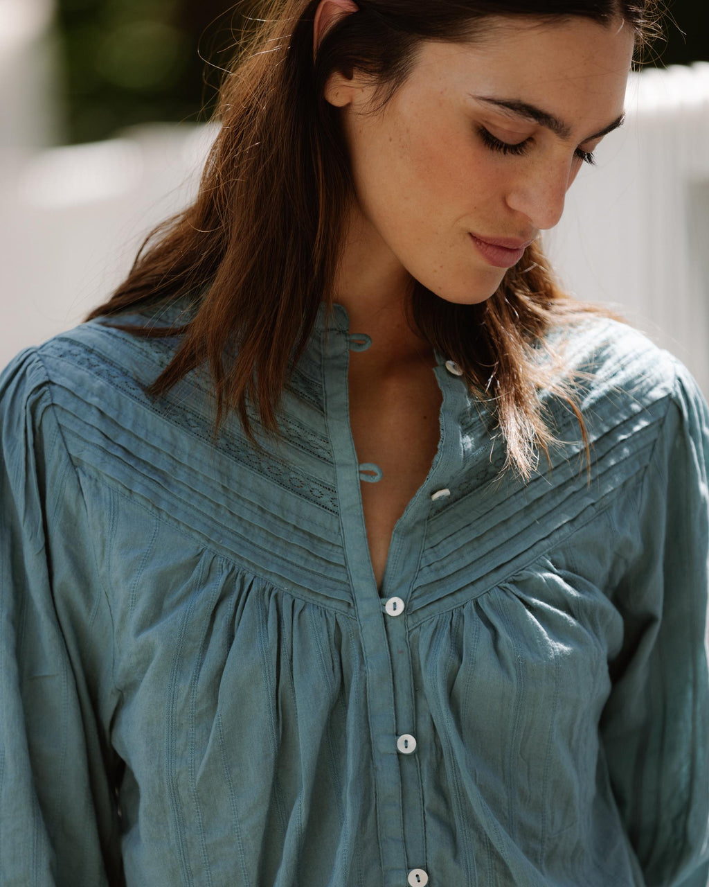 BLUSA TEJIDO RAYAS PUNTILLAS