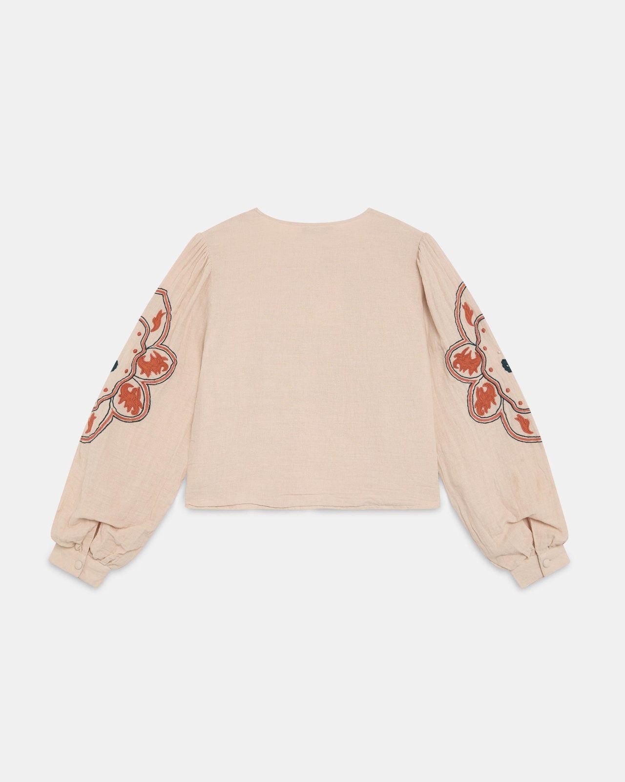 Sobrecamisa Bordados Étnicos Rosa Palo