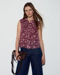 BLUSA SIN MANGAS PECHERA ESTAMPADO FLORAL