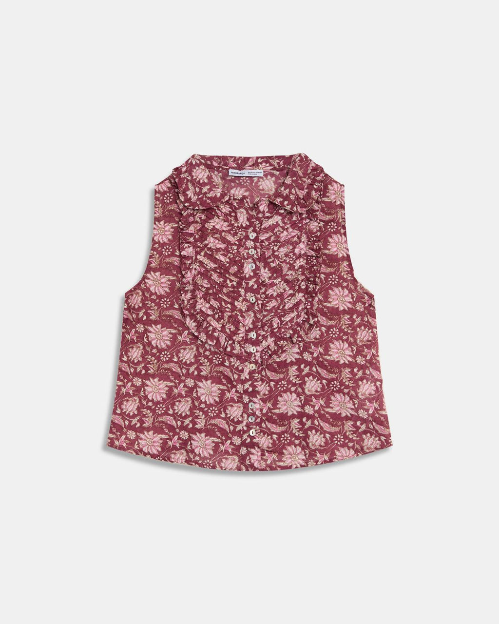 BLUSA SIN MANGAS PECHERA ESTAMPADO FLORAL