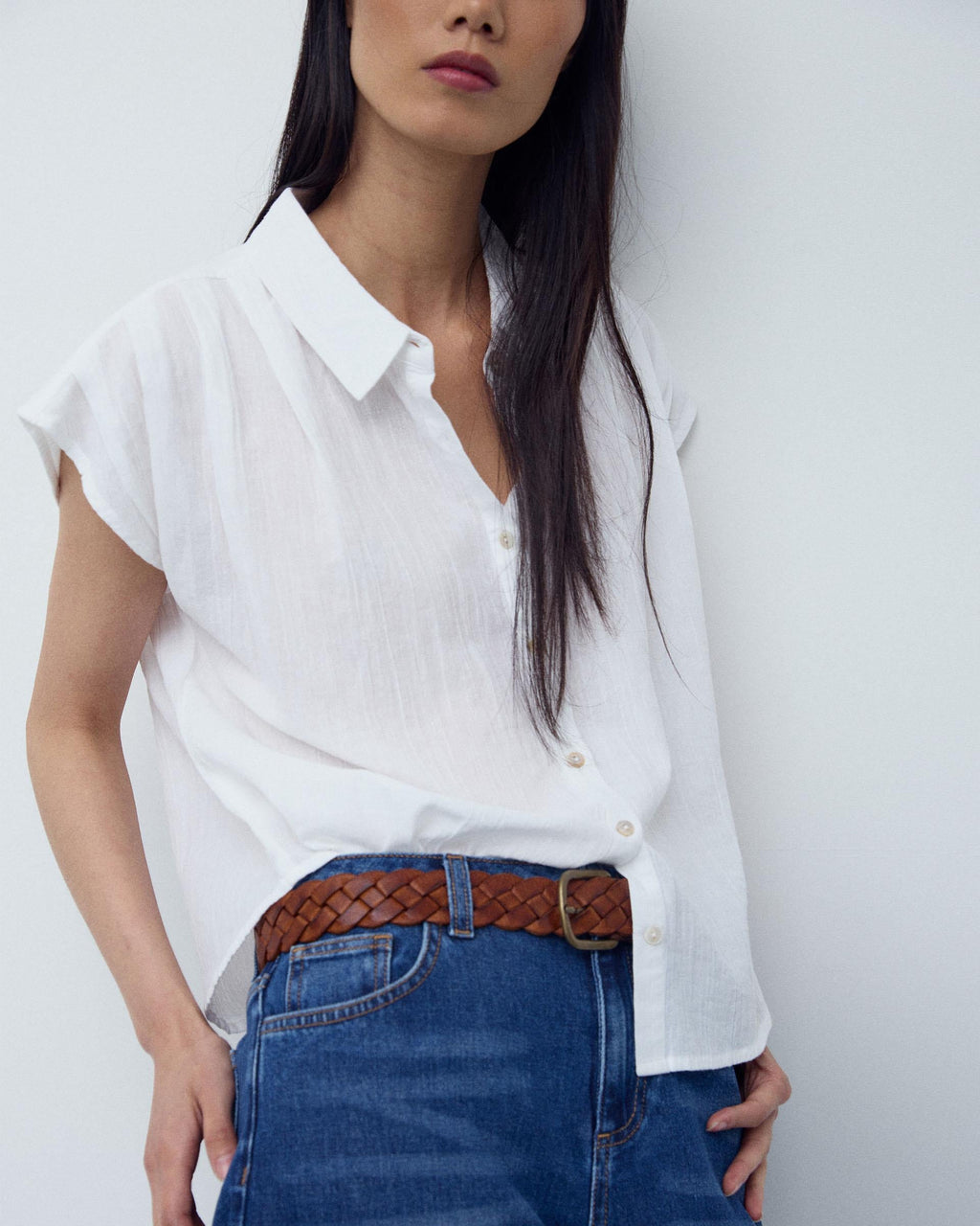 CAMISA SIN MANGAS PLIEGUES