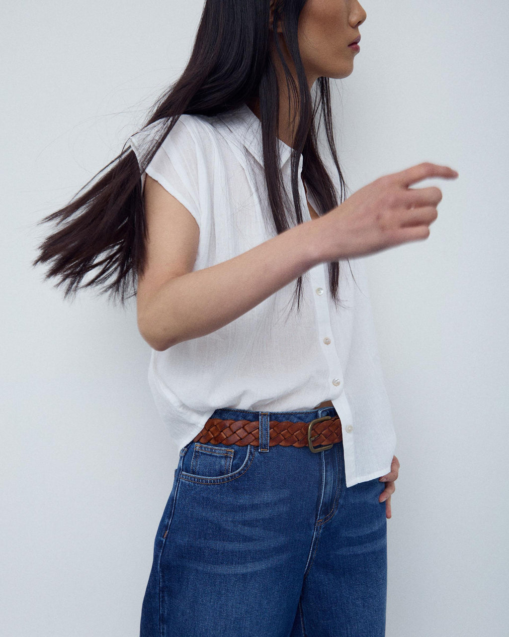 CAMISA SIN MANGAS PLIEGUES
