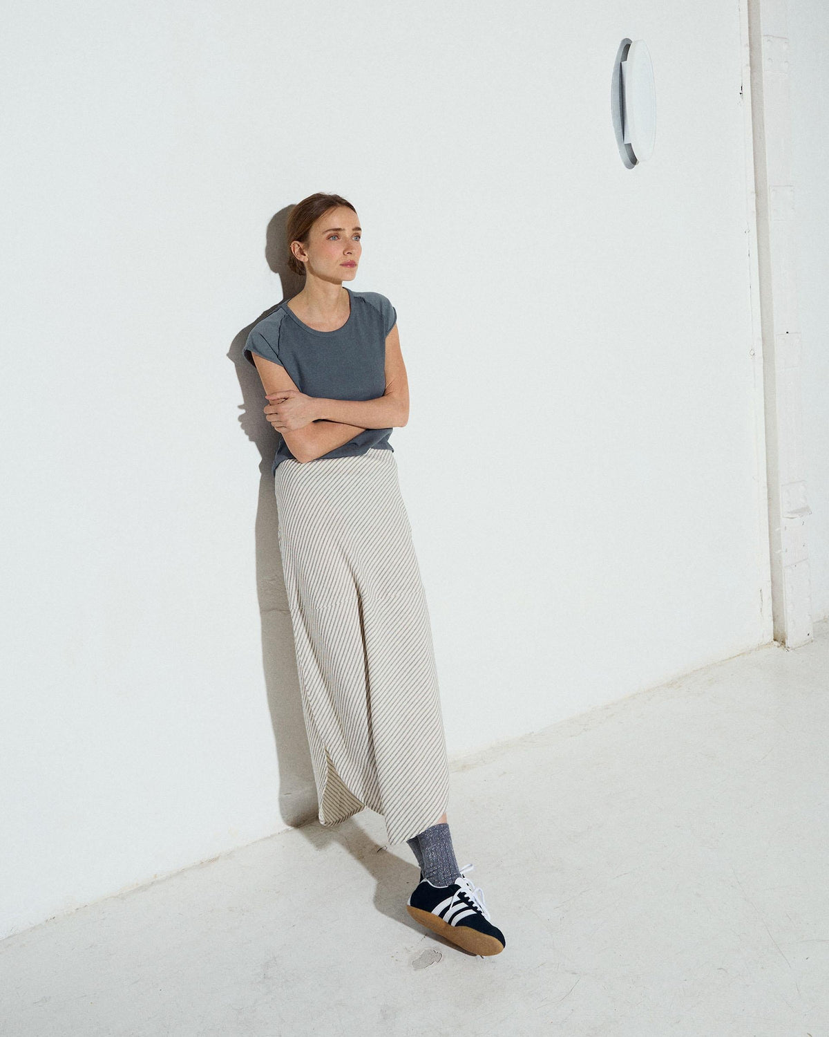FALDA ESTAMPADO RAYAS DIAGONALES