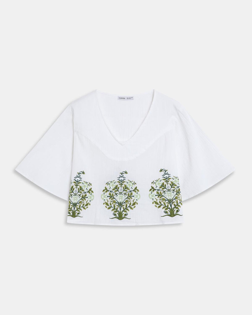 BLUSA CANESU EN V BORDADOS FLORALES