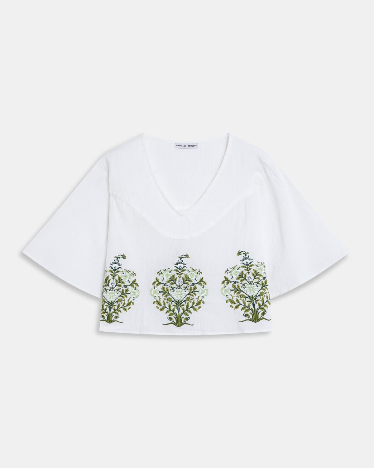 BLUSA CANESU EN V BORDADOS FLORALES