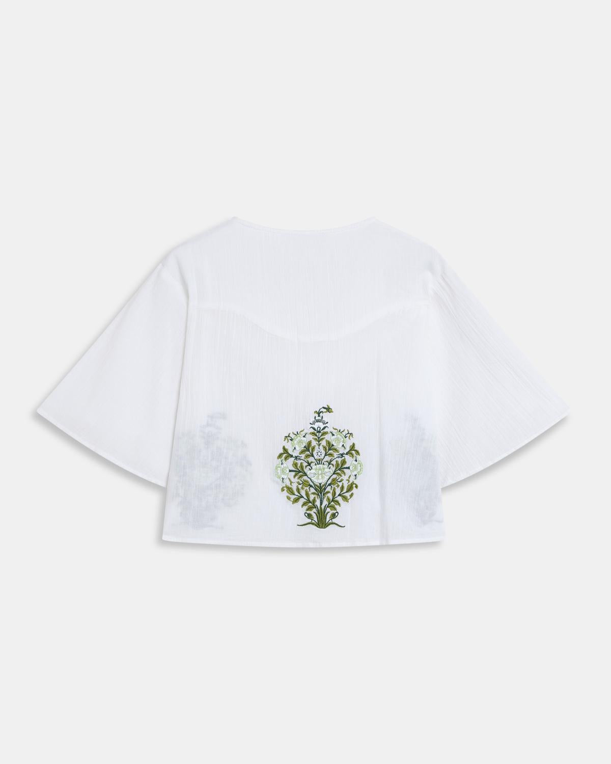BLUSA CANESU EN V BORDADOS FLORALES