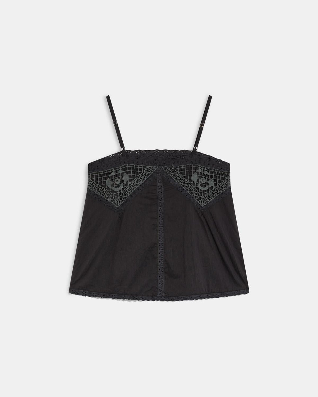 Top Lencero Encaje Antracita