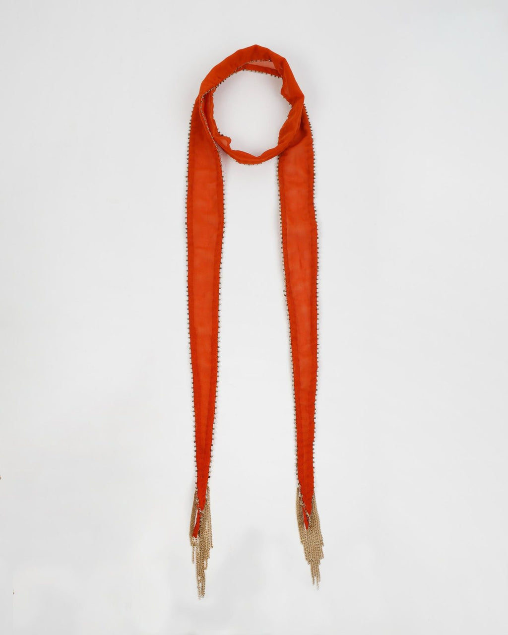 Collar Organza Flecos Naranja