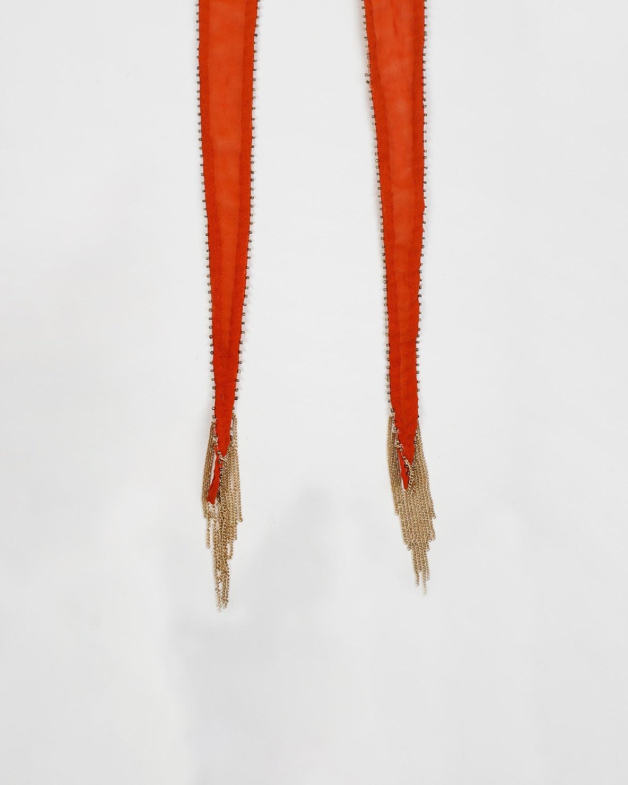 Collar Organza Flecos Naranja