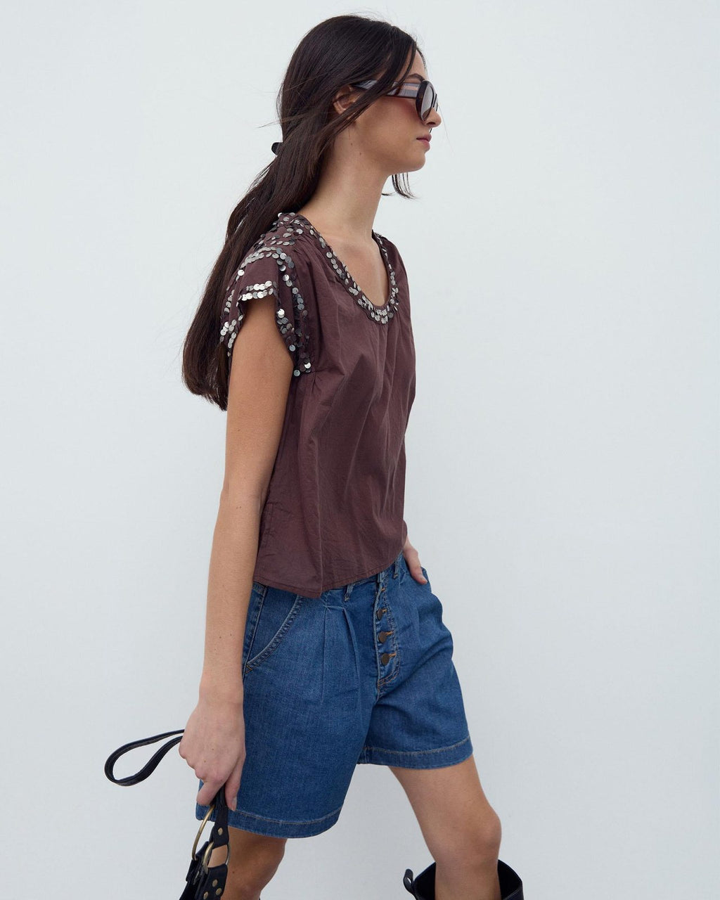 Blusa Lentejuelas Marrón