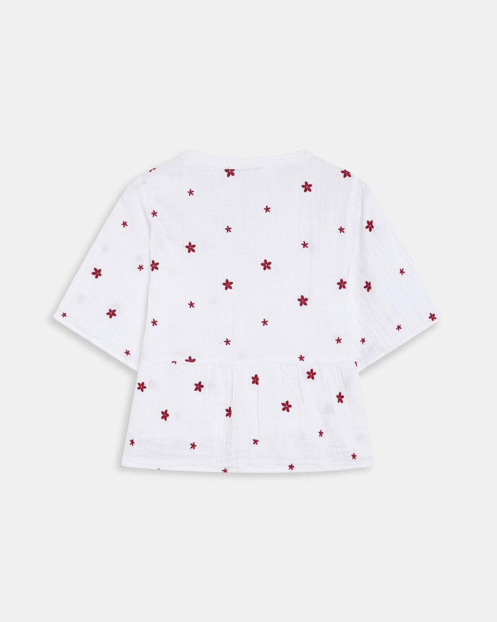BLUSA ESCOTE EN V BORDADOS FLORALES