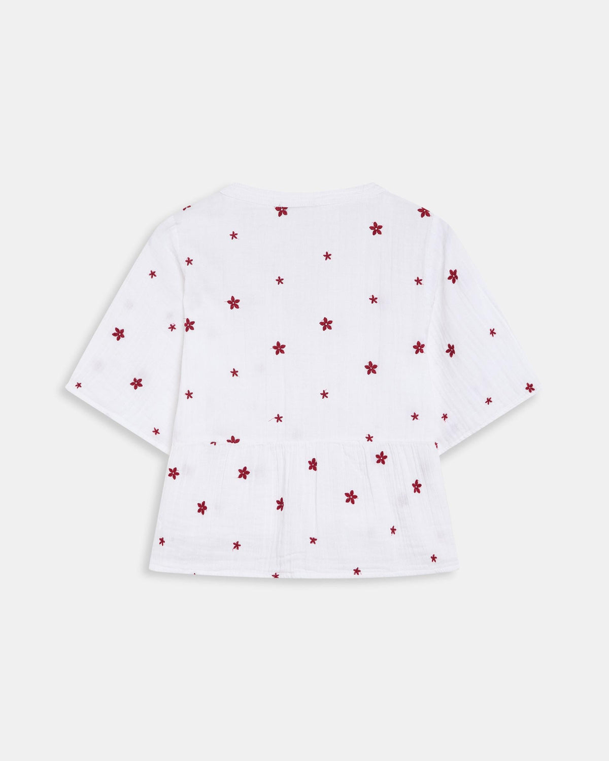 BLUSA ESCOTE EN V BORDADOS FLORALES
