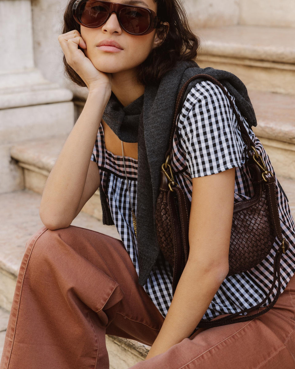 BLUSA CUADROS VICHY CONTRASTE
