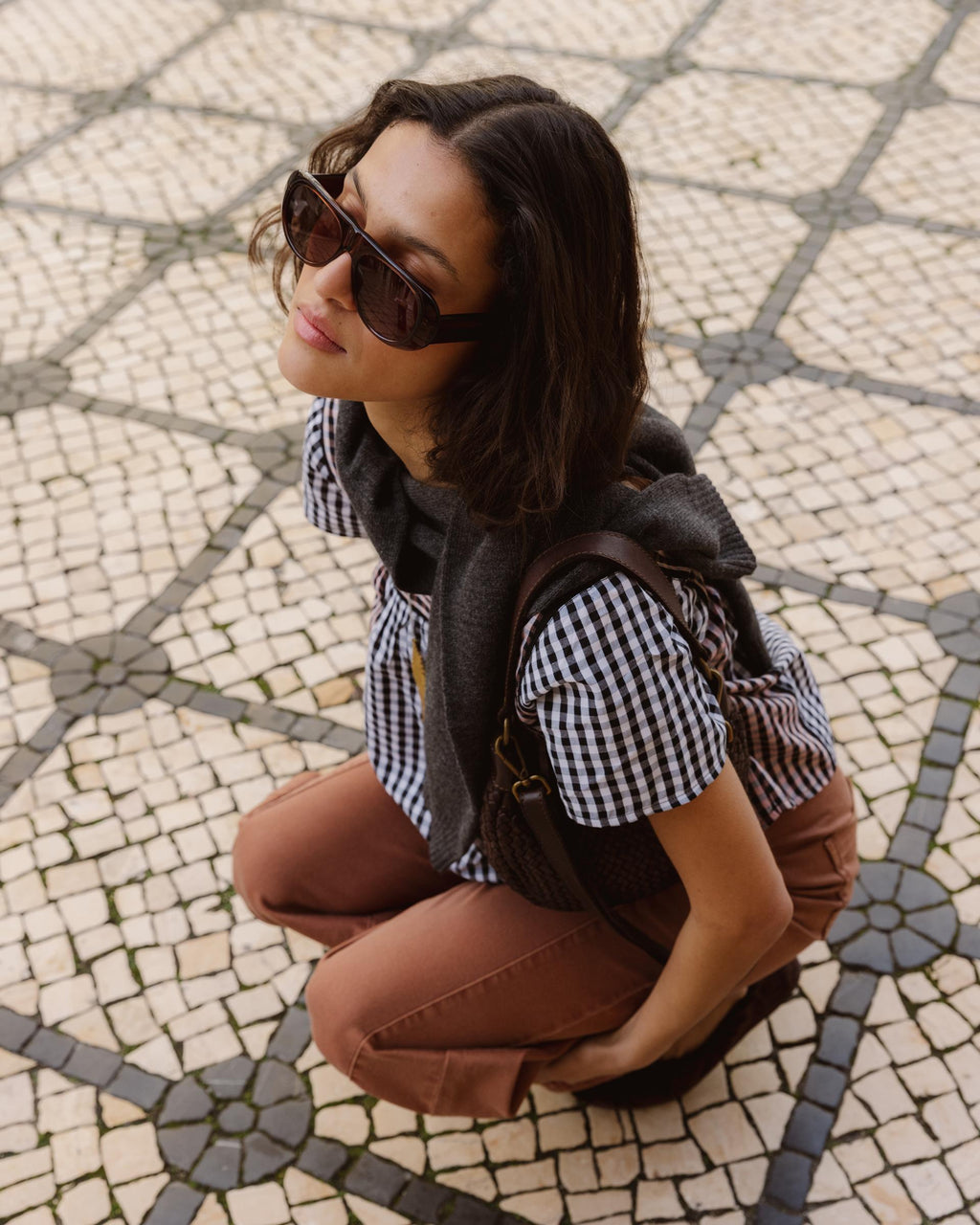 BLUSA CUADROS VICHY CONTRASTE