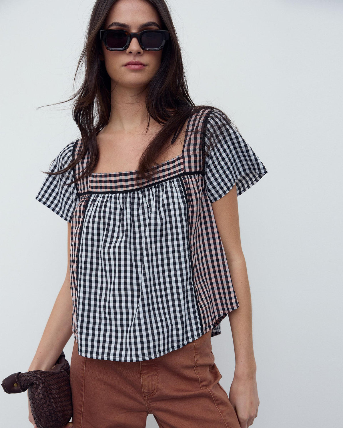 BLUSA CUADROS VICHY CONTRASTE