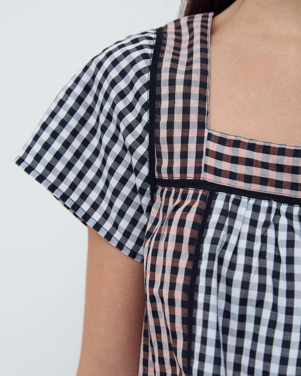 BLUSA CUADROS VICHY CONTRASTE