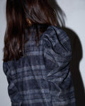 CHAQUETA CUADROS MANGA ABULLONADA