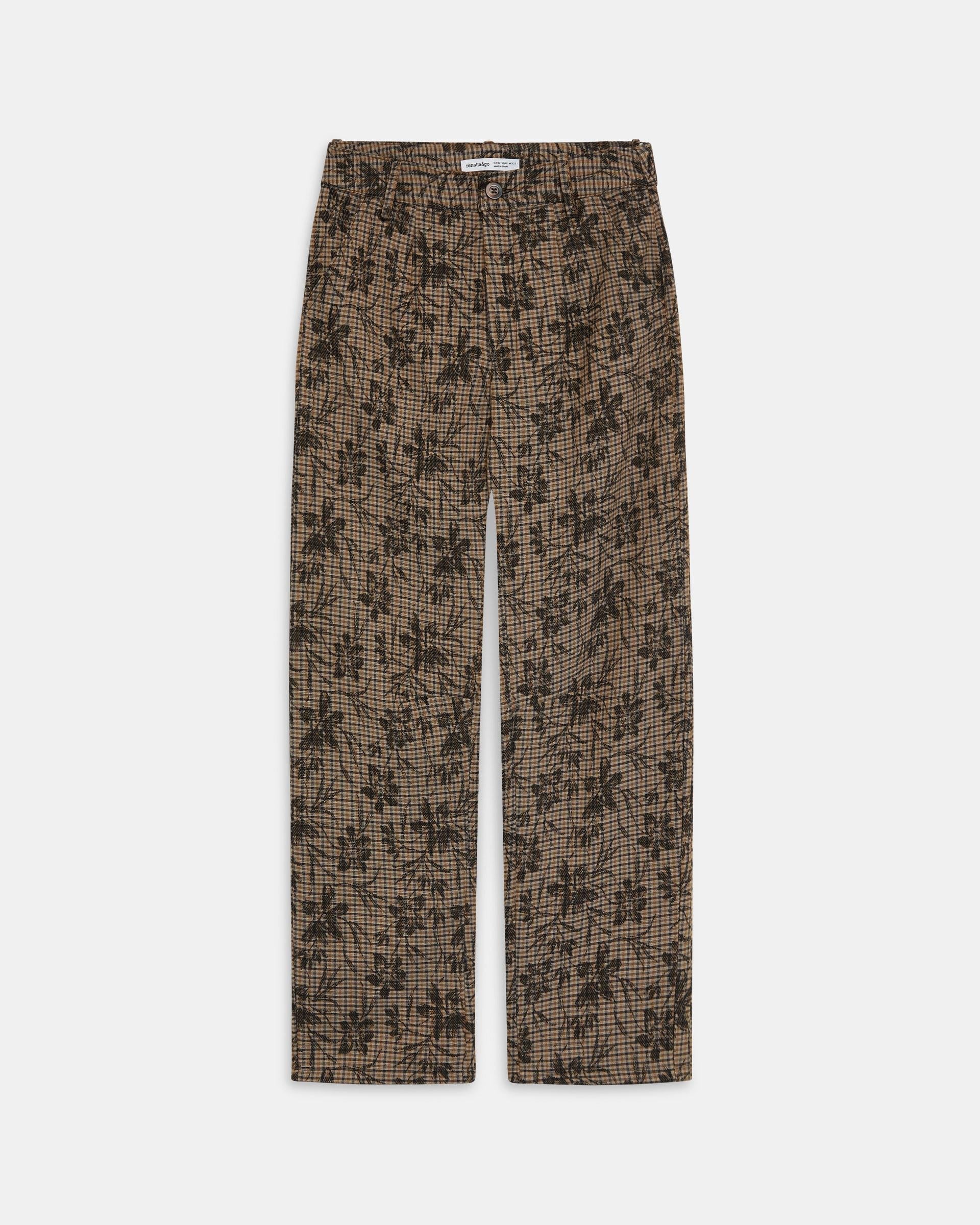 PANTALON ESTAMPADO CUADROS FLORES