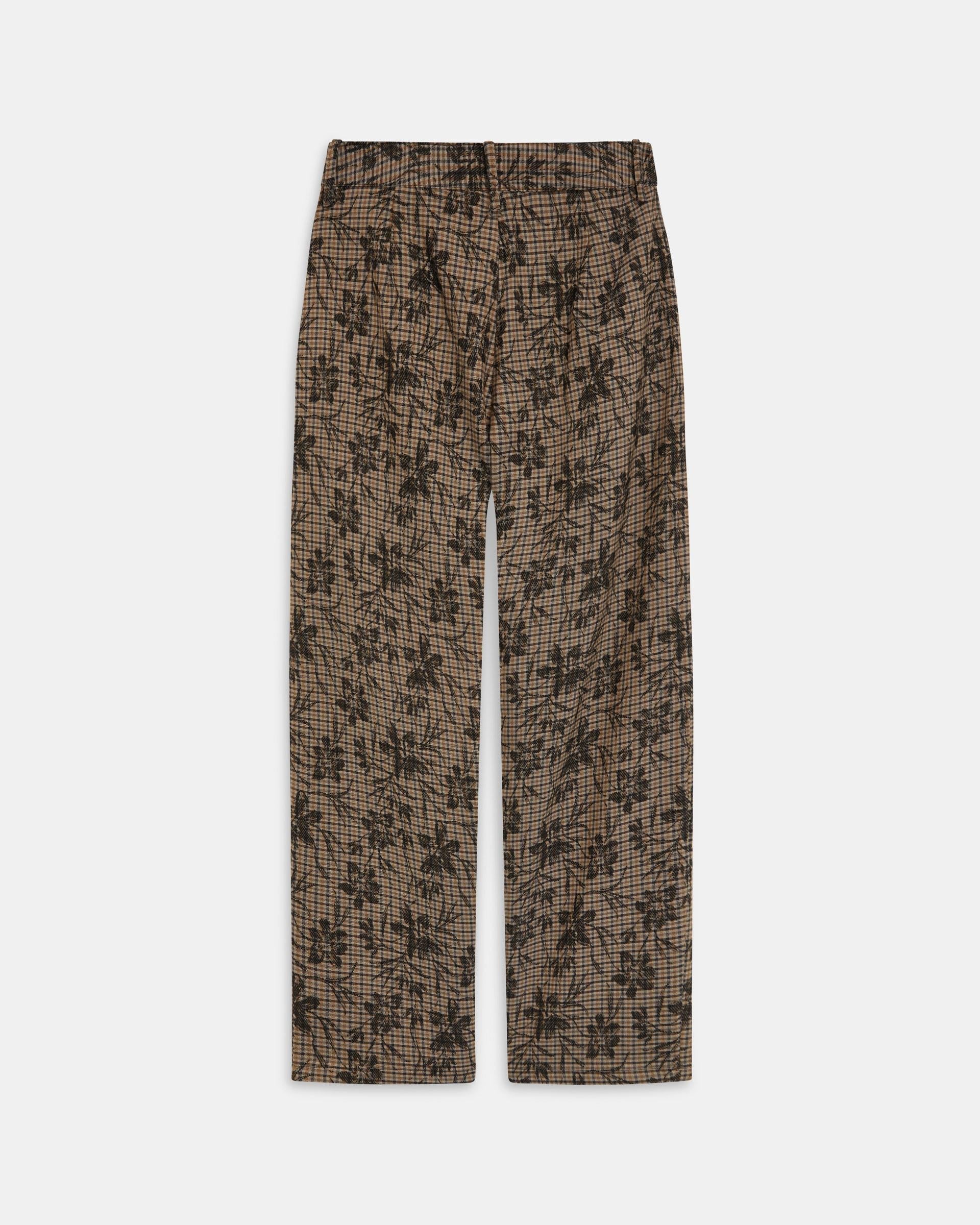 PANTALON ESTAMPADO CUADROS FLORES