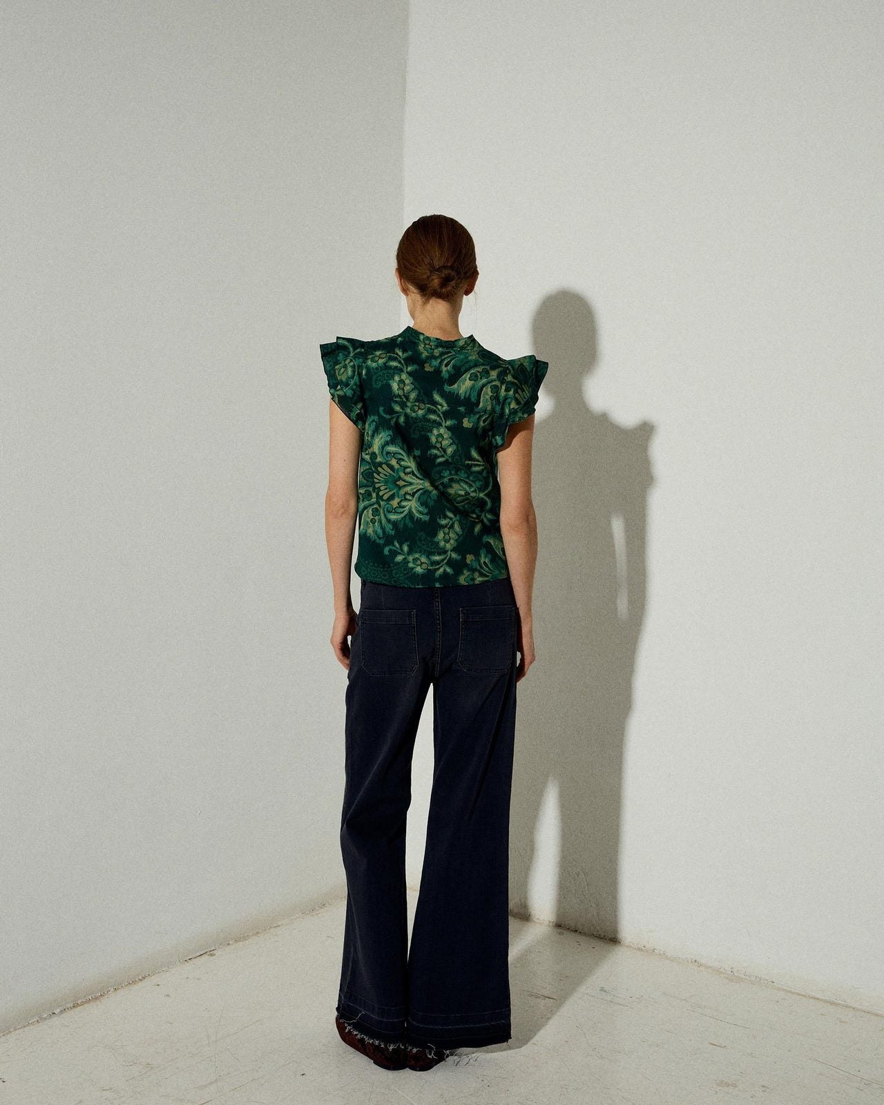 Blusa Sin Mangas Estampado Floral Verde