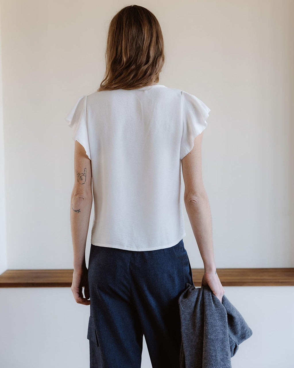 BLUSA MANGA CORTA FRUNCE