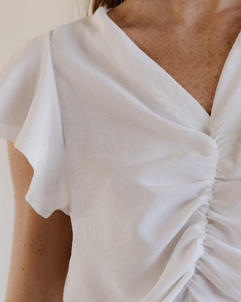 BLUSA MANGA CORTA FRUNCE