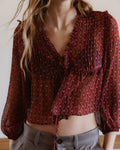 BLUSA ESTAMPADO GEOMETRICO LAZADAS