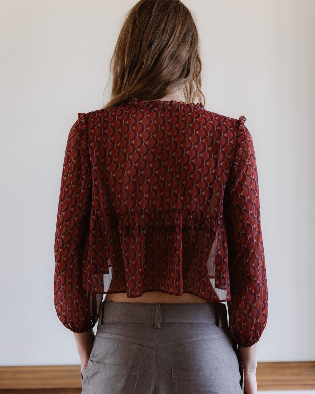 BLUSA ESTAMPADO GEOMETRICO LAZADAS