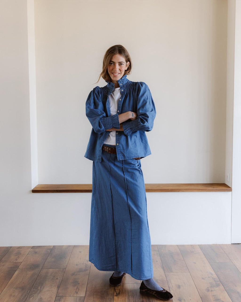 FALDA COSTURAS TIPO DENIM