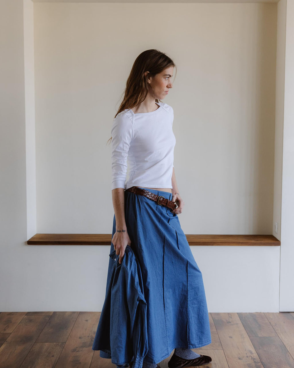 FALDA COSTURAS TIPO DENIM