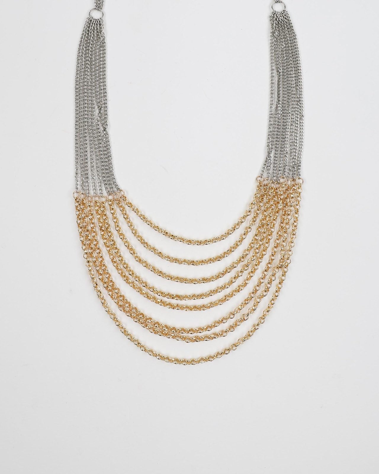 Collar Cadenas Combinadas Oro