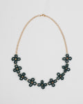 Collar Alambre Flores Verde