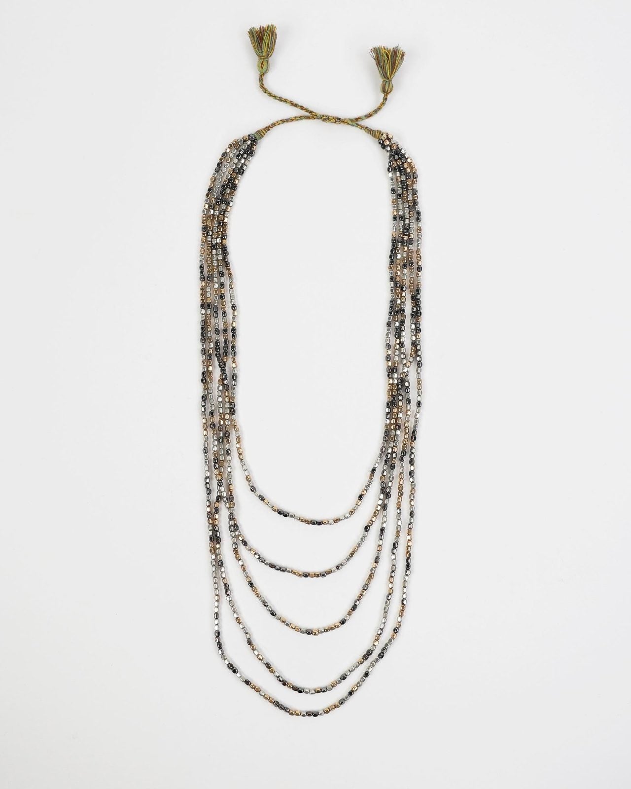 Collar Ajustable Bolas Plata