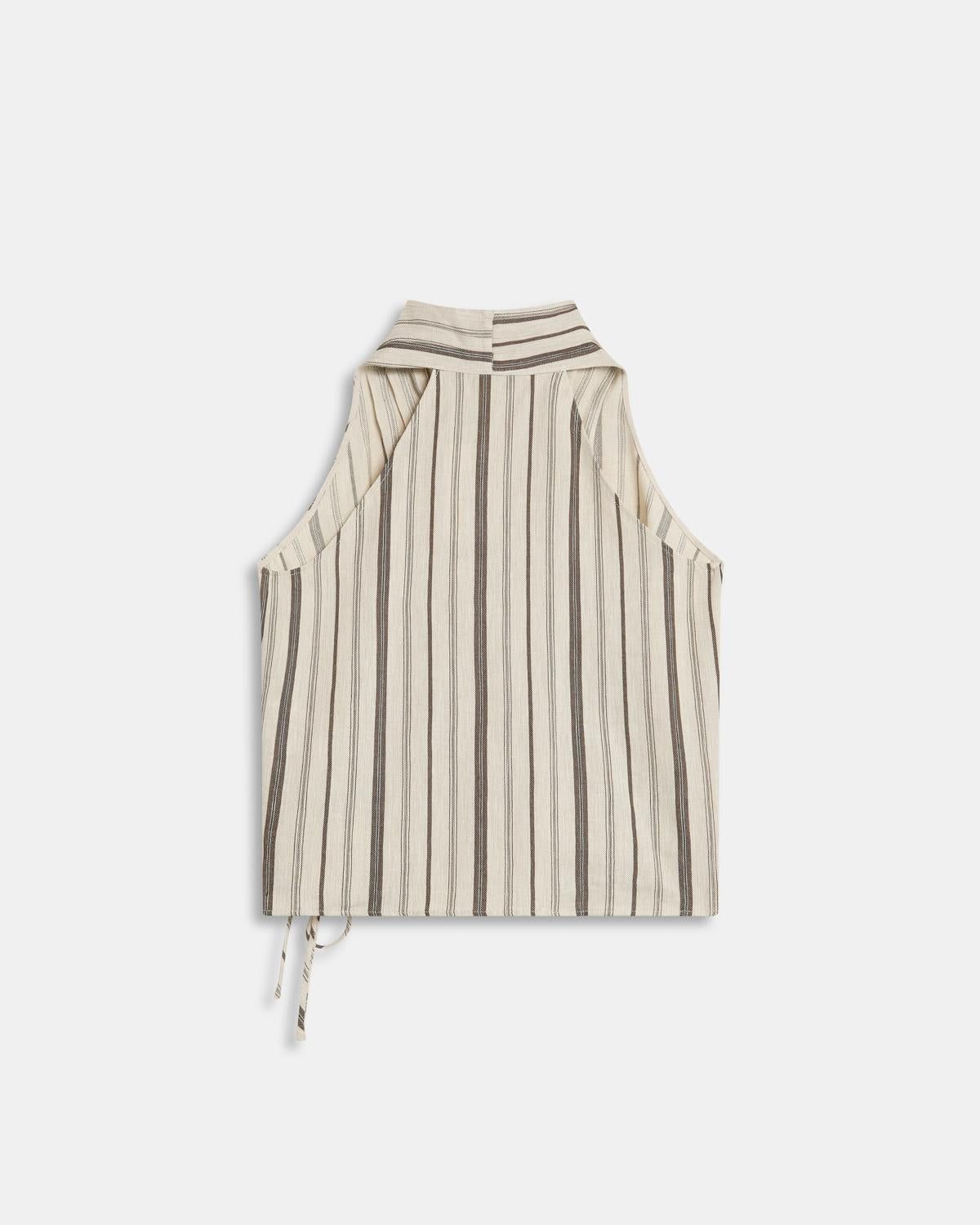 Top Cruzado Rayas Beige