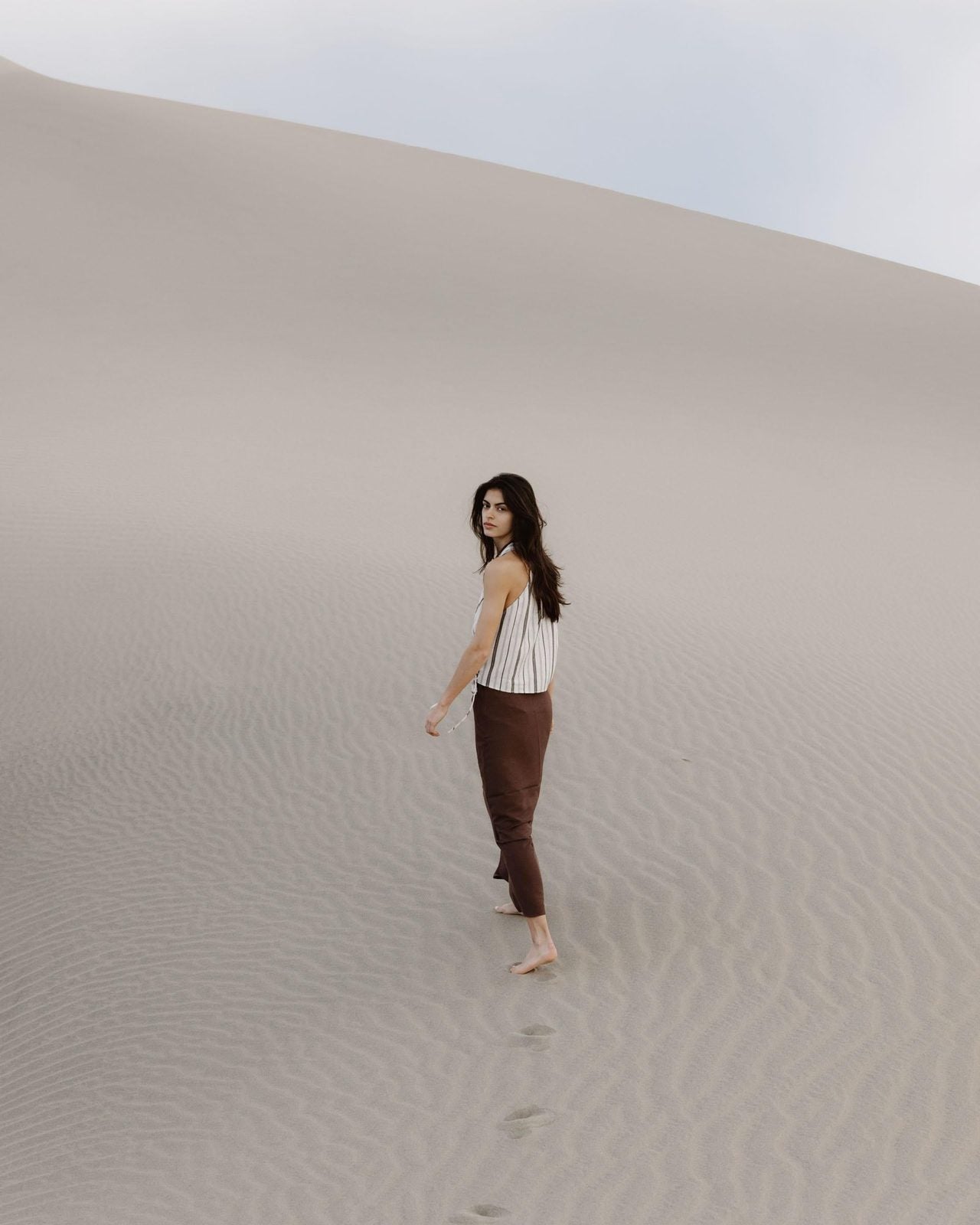 Top Cruzado Rayas Beige