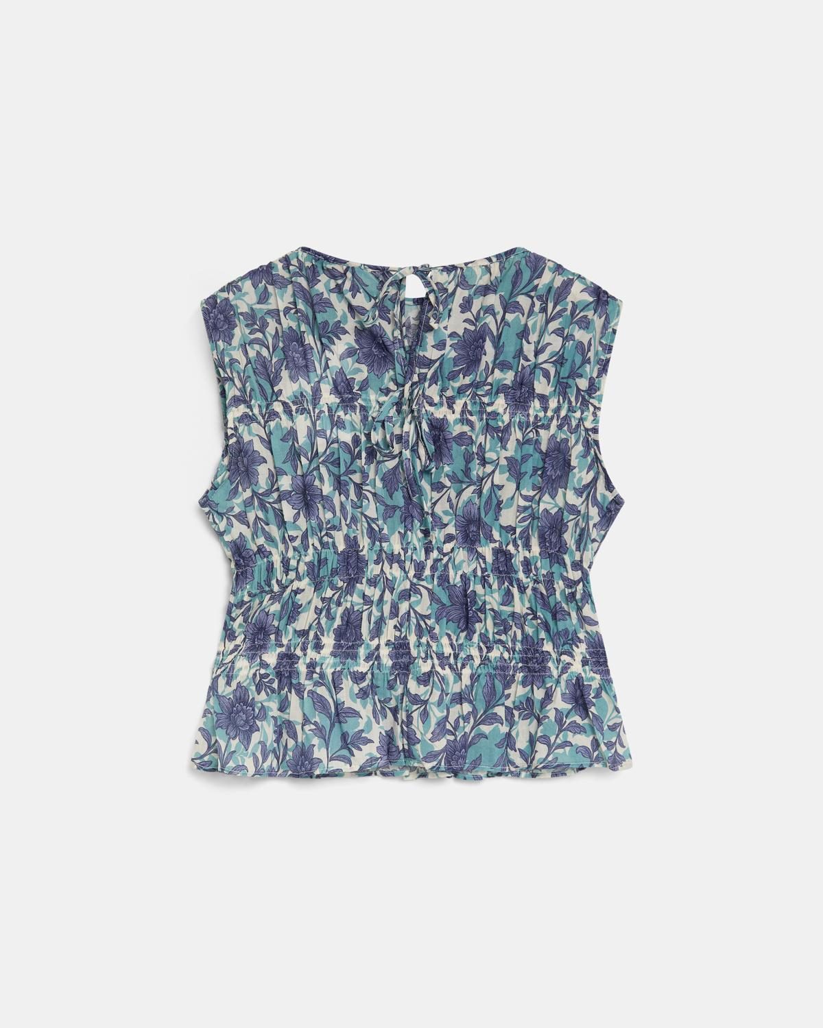 Top Gomas Estampado Floral Azul