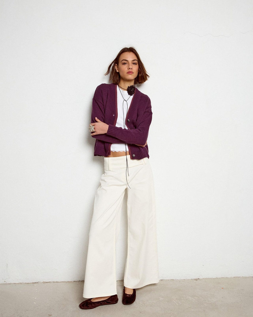 Chaqueta Contrastes Bicolor Morado